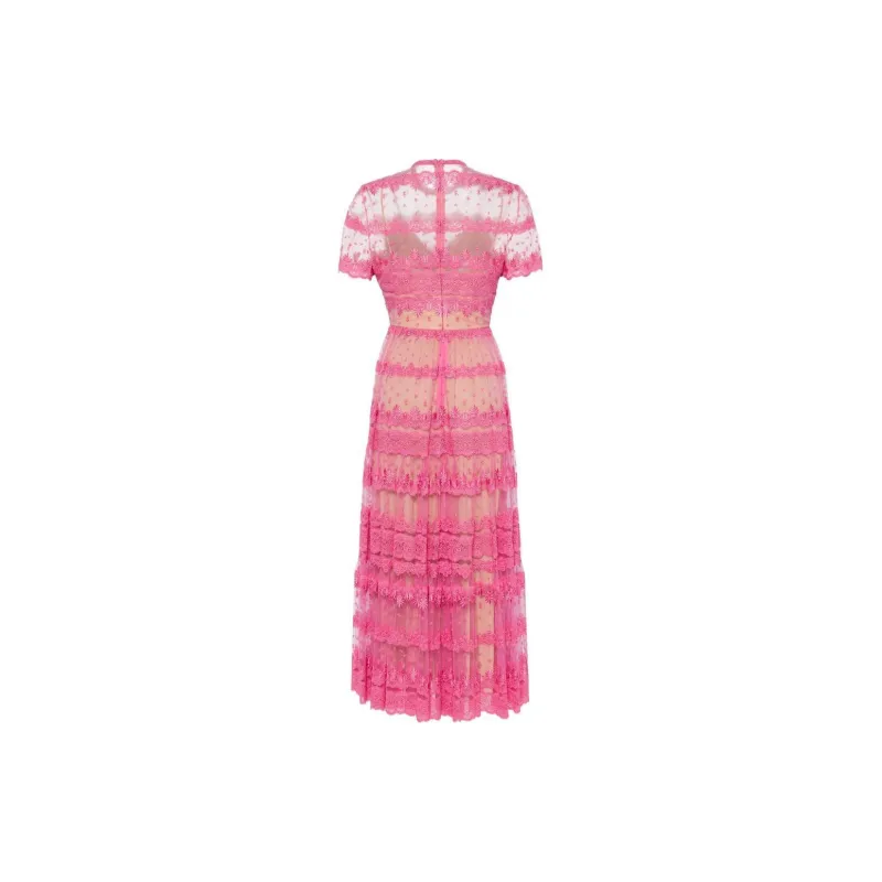ELIE SAAB Lace Embroidered Midi Dress-1