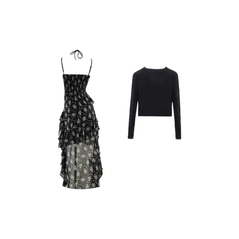 Fashion Skirt Set Women's Classic Black-1