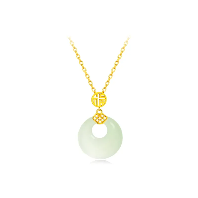 Chongqing Gold Store Chalcedony Jade Necklaces Women's-1