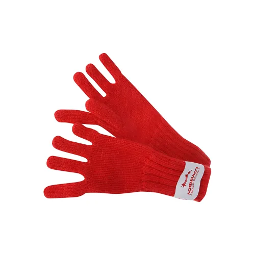 CHARLES JEFFREY Merino Wool Polyamide Small Mohair Knit Gloves Kids' Red