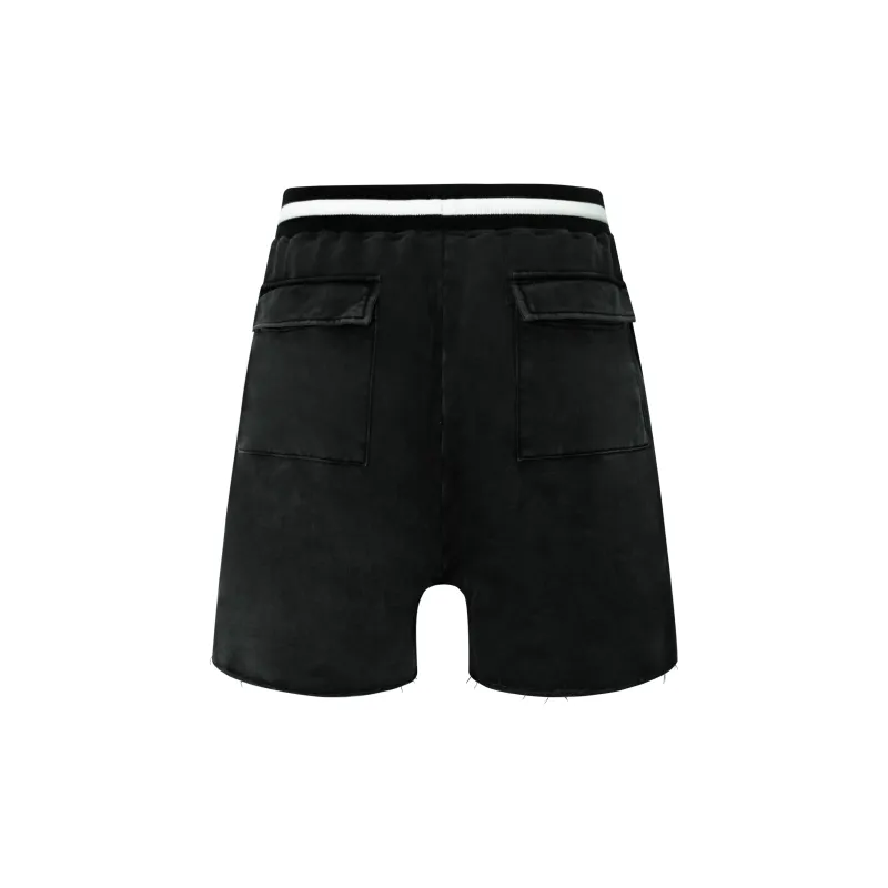 Askyurself Casual Shorts Unisex Washed Black-1