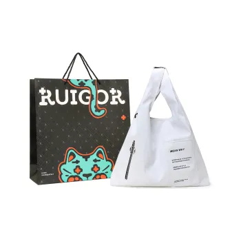 RUIGOR Fabric Tote Bag, Shopping Bag, Shoulder Bag, Handbag Tubas Women's Black/White