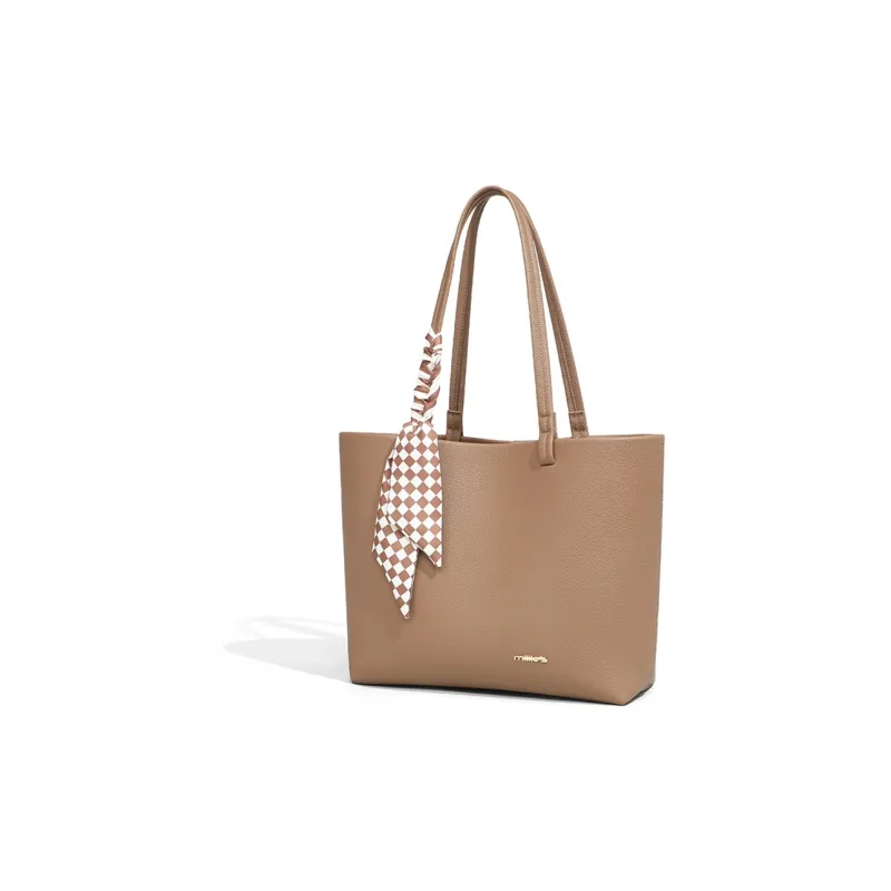 MILLIE'S Synthetic Leather Tote Bag, Shopping Bag, Handbag, Shoulder Bag Tubas Women's Brown/Khaki-10