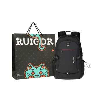 RUIGOR Fabric Laptop Bag Backpack Regular Unisex Black