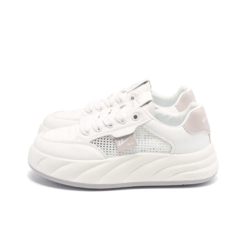 Warrior Small White Shoes Lightweight Breathable Height Increasing Low-Top Skateboard Shoes Women's-1