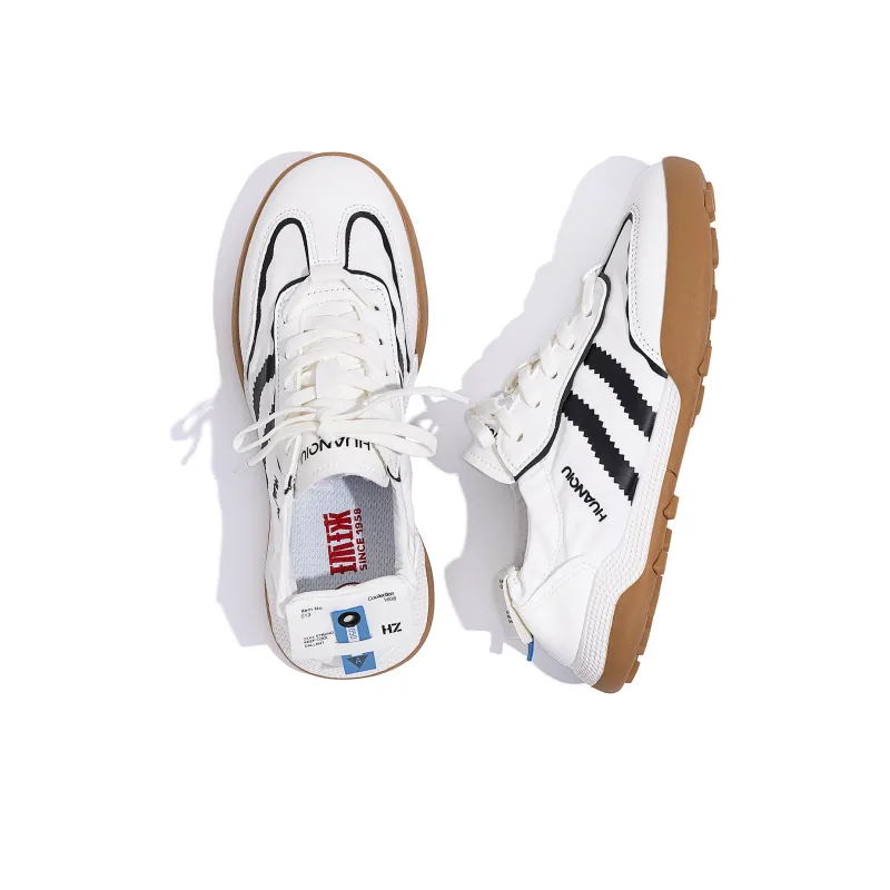 HUANQIU Durable Waterproof Breathable Moisture Wicking Lightweight Low Top Casual Shoes Women's White-4