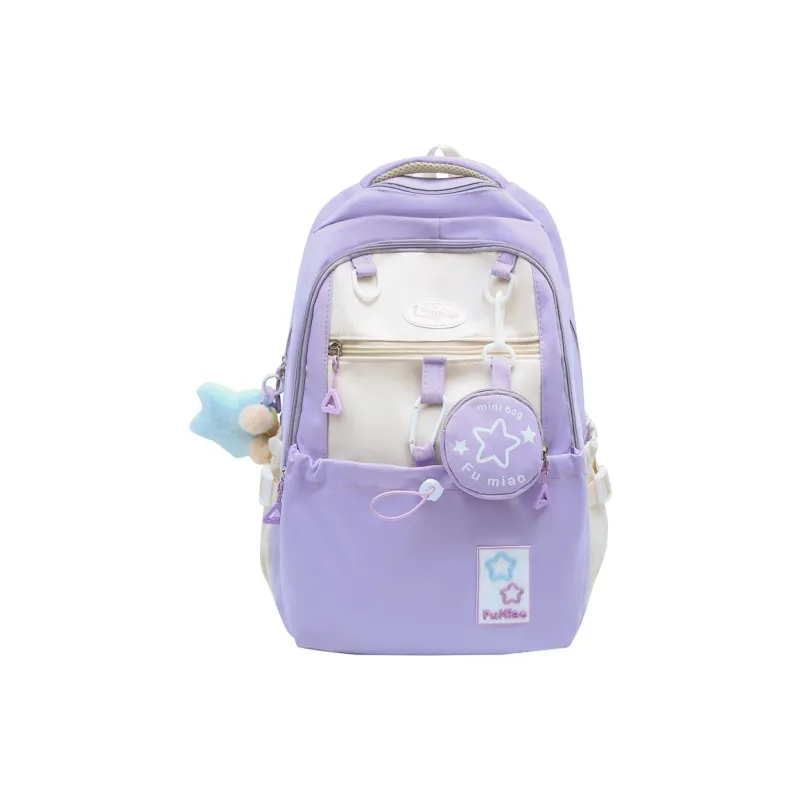 Gerlanx Canvas Backpack Regular Unisex Black Purple Pink Yellow Blue-5