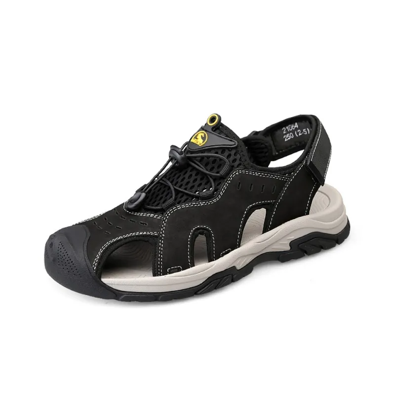 BECK Beach Sandals Men Black/Khaki-6