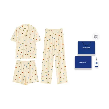 Floating Light Islands Pajama Set Women's Box Light Apricot
