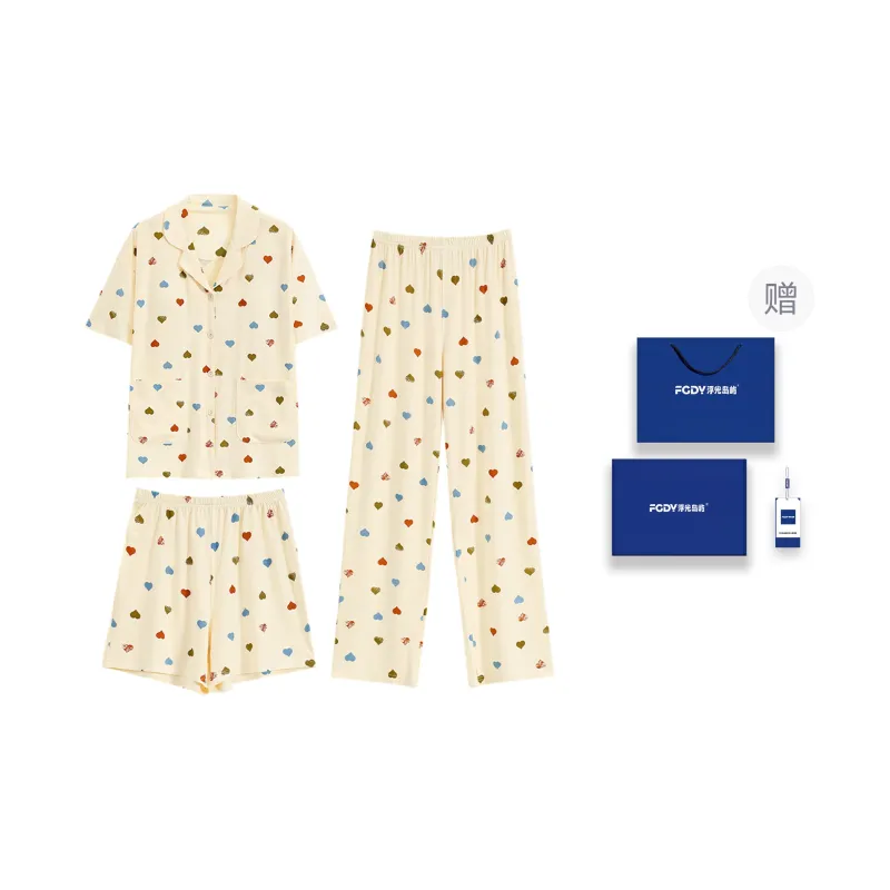 Floating Light Islands Pajama Set Women's Box Light Apricot-0
