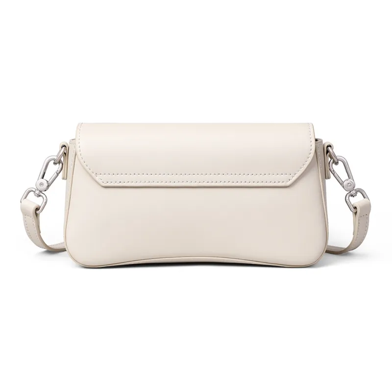 MILLIE'S Cow Leather Patchwork Synthetic Leather Shoulder Bag Crossbody Bag Regular Women's Silver/Milk White-10