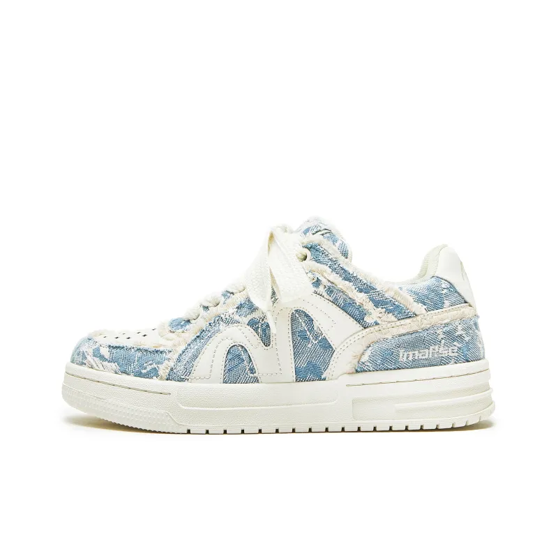 IMARSE Skateboard Shoes Unisex Low Top Blue/White/Beige-0