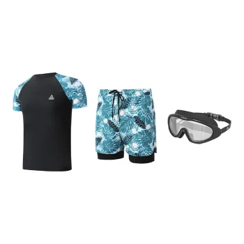 PEAK Swimming Sets Polyester Elastane Cycling Hot Spring Beach Men's Black Green