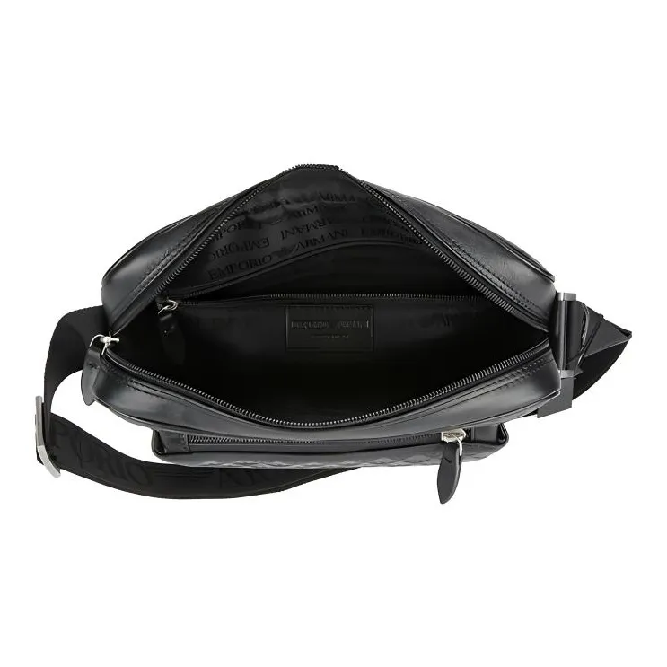 EMPORIO ARMANI Cow Leather Messenger Bag Shoulder Bag Men's Black-2