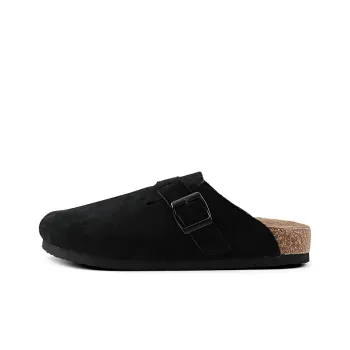 HANQIAORIJI Broken Cocoon Series Cork Sole Wrap-toe Slippers Unisex Black