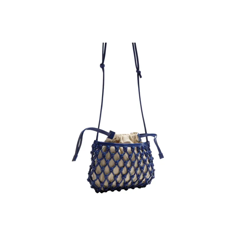 ZARA Cow Leather Shoulder Bag Crossbody Bag Men's Blue-1
