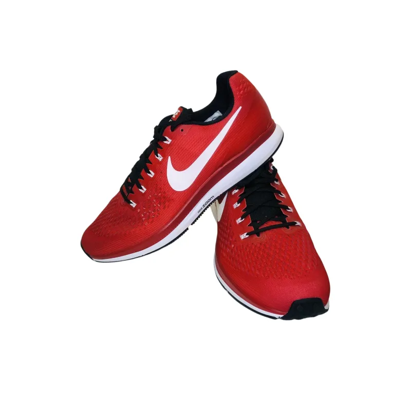 Nike Pegasus 34 Anti Slip Wear Resistant Low Top Running Shoes Men's Red White-3