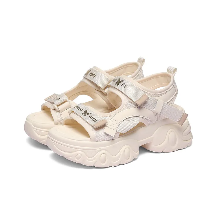 Golden Silk Rabbit Beach Sandals Women's Black-10