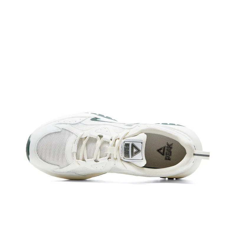 PEAK Shock Absorbing, Non Slip, Wear Resistant, Breathable And Lightweight Low Top Casual Shoes Men's Ecru Fruit Green-3