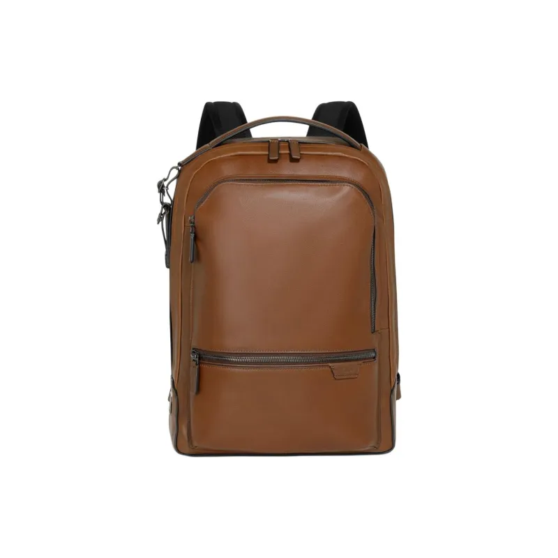 TUMI Smooth Leather Backpack Men's Brandy Brown-0
