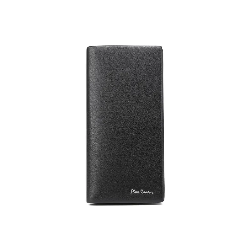 PIERRE CARDIN Top Grain Cow Leather Long Wallet Bag Business Elegance Wallet Regular Men's Black-0