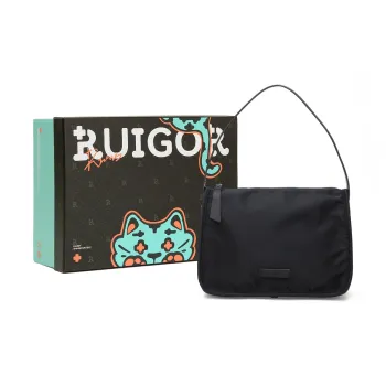 RUIGOR Fabric Shoulder Bag, Crossbody Bag, Messenger Bag, Handbag Large Size Women's Black