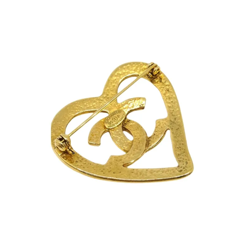 CHANEL 1995 Cc Heart Brooch-1