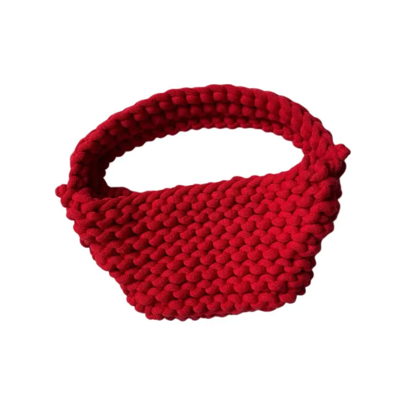 NOTHING WRITTEN Cotton And Polyester Blend Handbag Medium Size Unisex Red-2