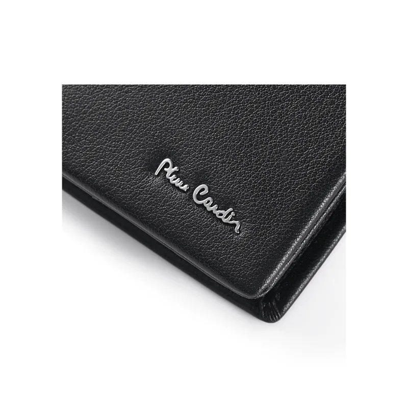 PIERRE CARDIN Top Grain Cow Leather Long Wallet Bag Business Elegance Wallet Regular Men's Black-4