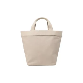 NOTHING WRITTEN Cow Leather With Cotton Handbag Small Size Women's Natural