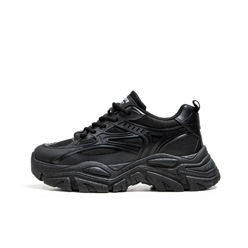 Medd Chunky Sneakers Unisex Low Top Black/White/Beige-0