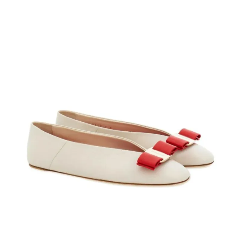 FERRAGAMO Vara Leather Ballerina Shoes-2