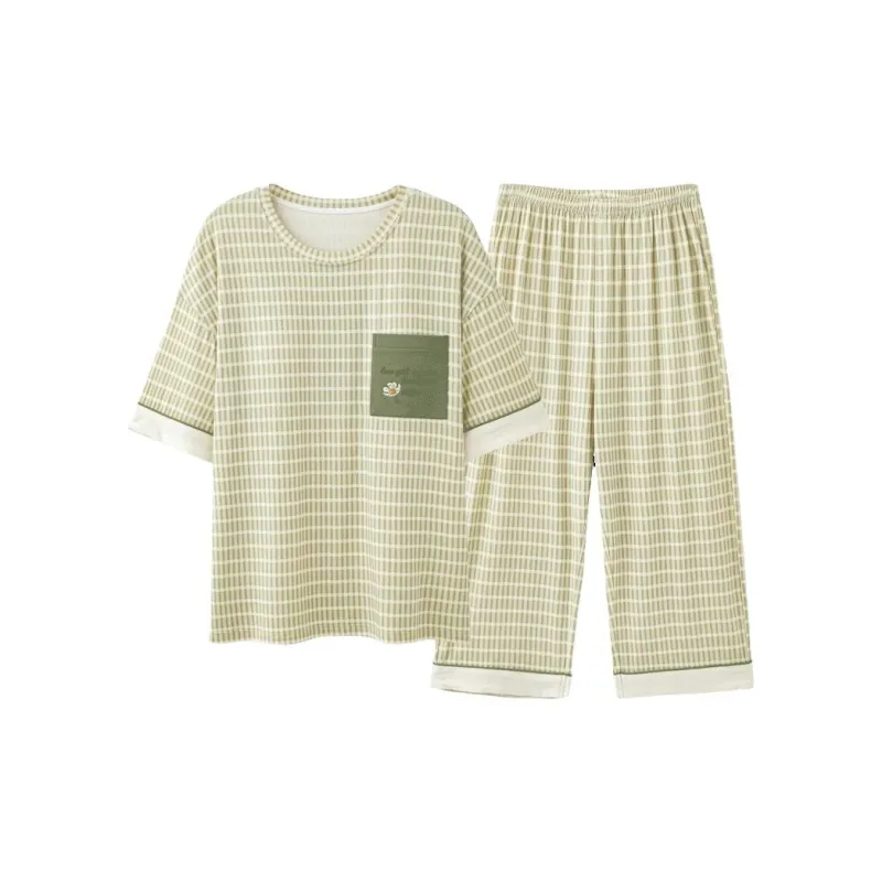 MIIOW Pajama Set Women's Green Plaid-0