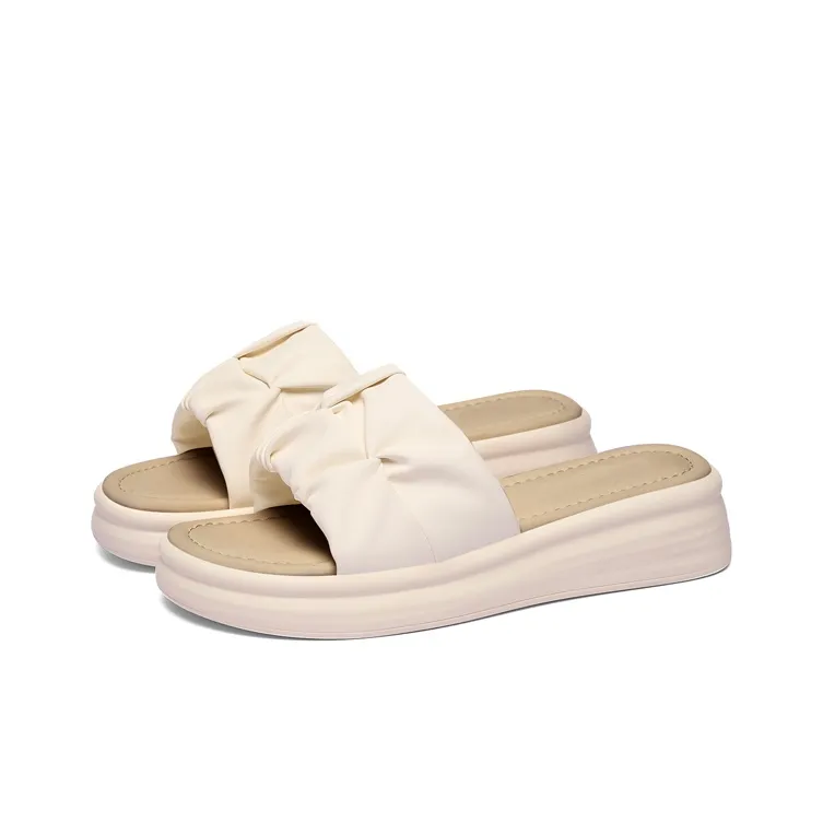 Golden Silk Rabbit PU Polyurethane Slip-Resistant Slide Slippers Women's-11