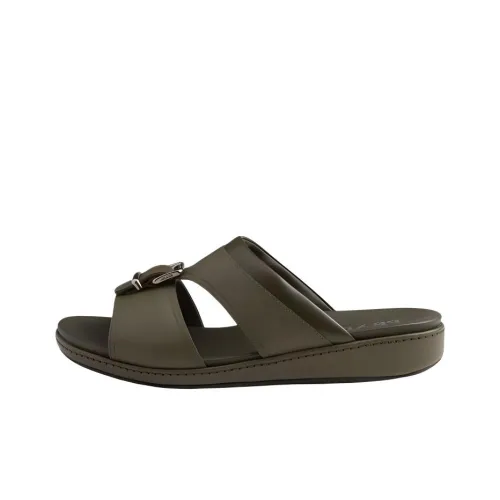 PRADA Saffiano Slide Slippers Men's Army Green