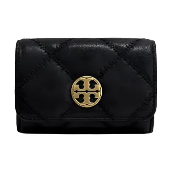 TORY BURCH Leather Card Holder Regular Unisex Black