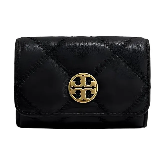 TORY BURCH Leather Card Holder Regular Unisex Black-0