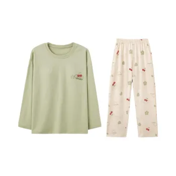MIIOW Pajama Set Women's Green Cherry