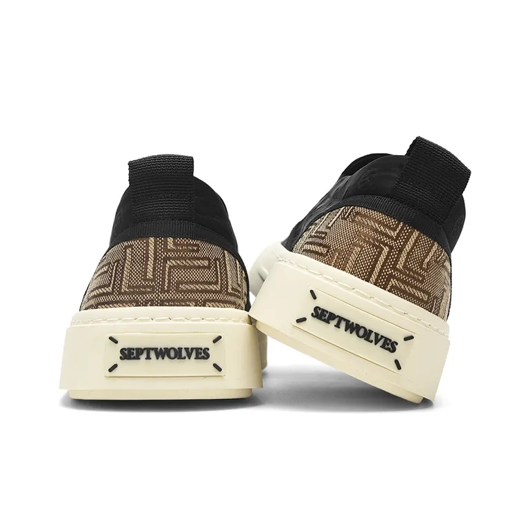SEPTWOLVES Low-Top Canvas Shoes Men's Black-3