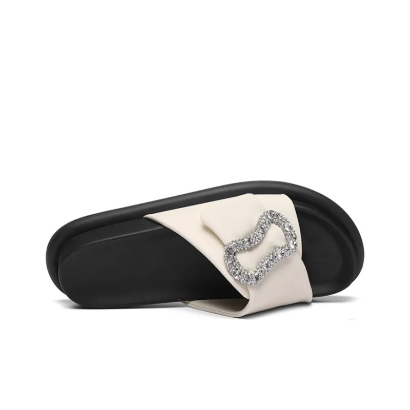 Golden Silk Rabbit Slide Slippers Women's-10