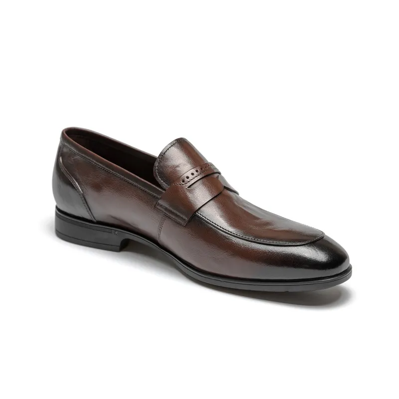 J.BENATO Dress Shoes Men Low Top Black/Coffee-8