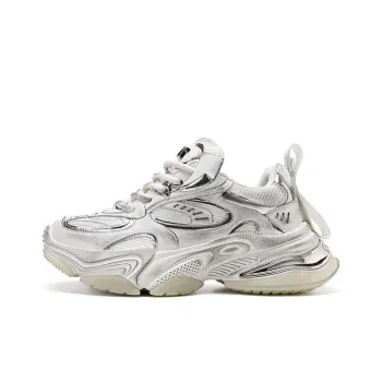 Pmt Nirvana Series Chunky Sneakers Unisex Low Top Silver/Gray