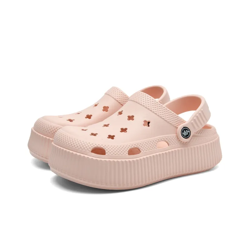 HLA Clogs Women's Squashy And Bouncy Feeling Platform Reversible Outerwear Seaside Slippers-11
