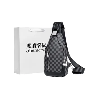 Dusen Kangaroo PVC Sling Bag Regular Men's Black