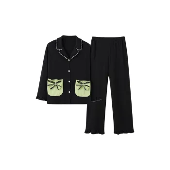 MIIOW Pajama Set Women's Black Butterfly