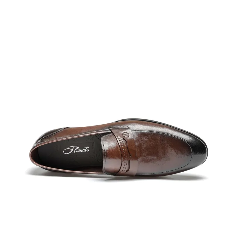J.BENATO Dress Shoes Men Low Top Black/Coffee-6