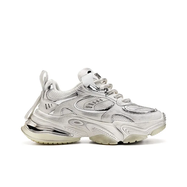 Pmt Nirvana Series Chunky Sneakers Unisex Low Top Silver/Gray-1