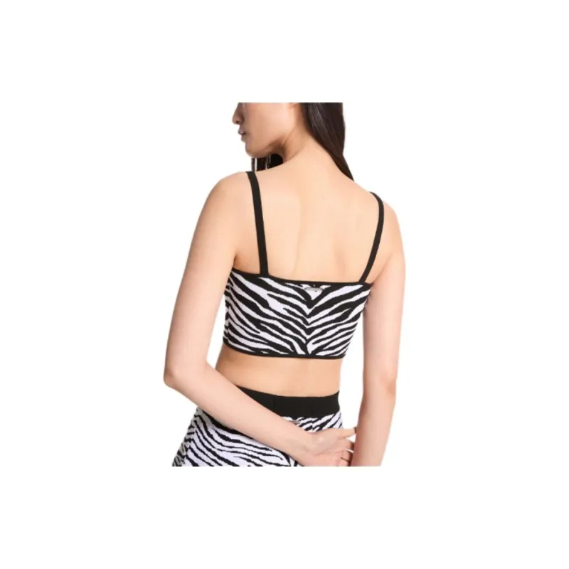 MICHAEL KORS Cropped Zebra intarsia Tank Top-1