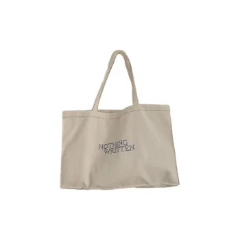 NOTHING WRITTEN Cotton Shoulder Bag Unisex Natural