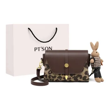 PT'SON Fabric With Synthetic Leather Small Square Bag Shoulder Bag Crossbody Bag Women's